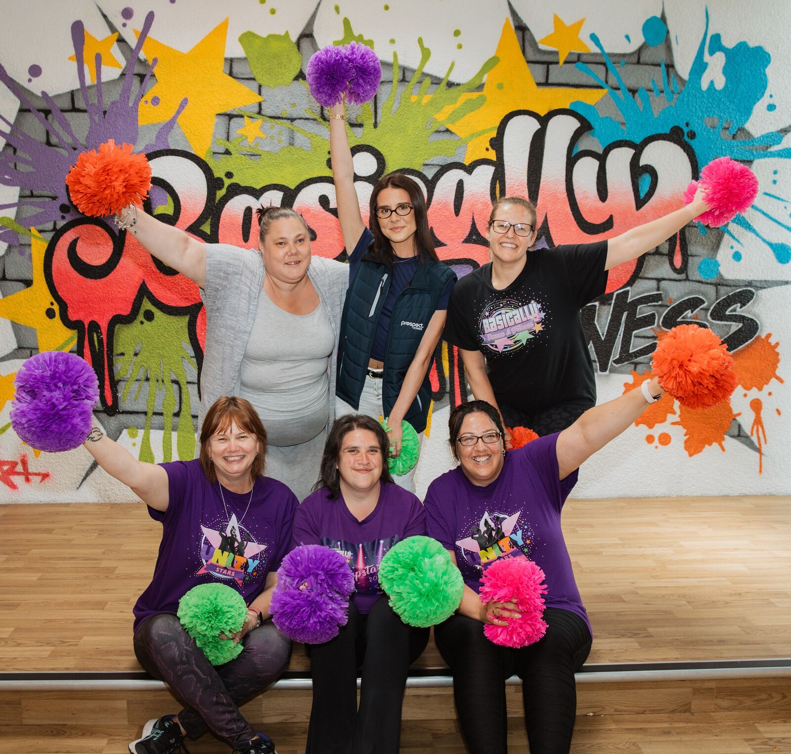 Prospect Homes' Lorna with Julie, Akila, Lianne, Vic and Donna at Basically Cheer