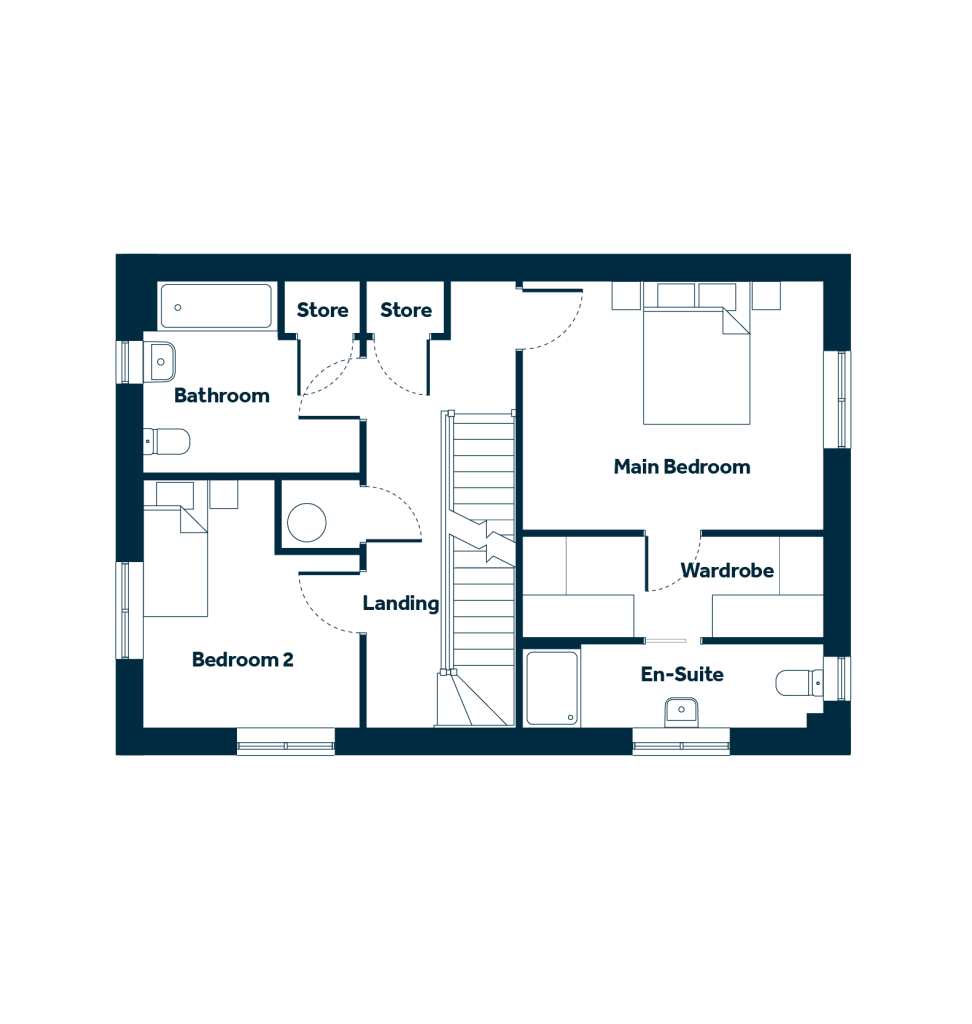 The Paisley first floor plan at Weaver's Rise, Mellor Brook